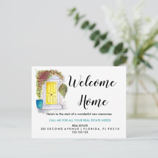 Real Estate Agent Welcome Home Announcement Postcard | Zazzle