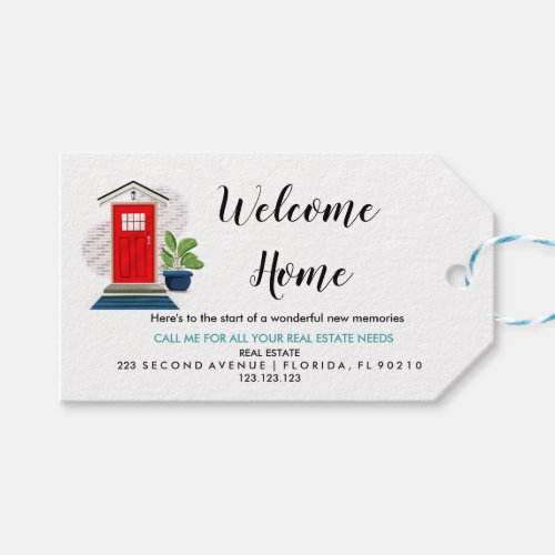 Real Estate Agent Welcome Home Gift Tags