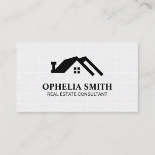 Real Estate Agent White Brick Tiles Business Card