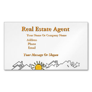Real Estate Agent White Business Card Magnet
