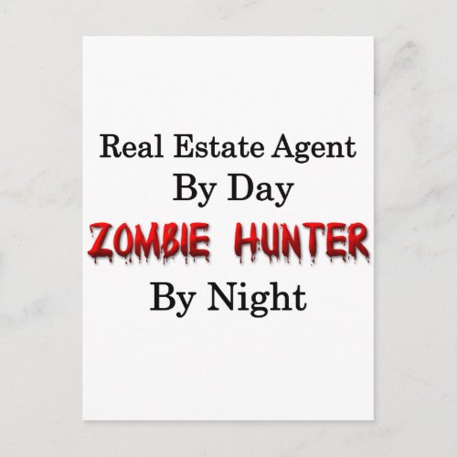 Real Estate AgentZombie Hunter Postcard