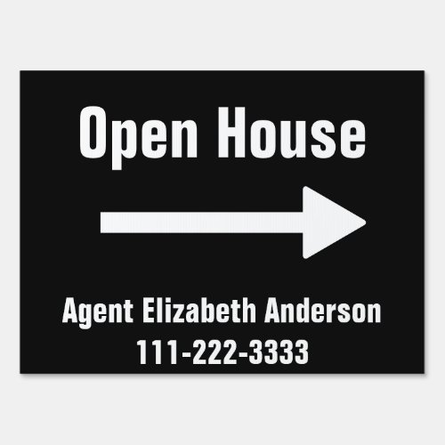 Real Estate Agents Black White Open House Today   Sign