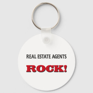 Real Estate Agents Rock Keychain