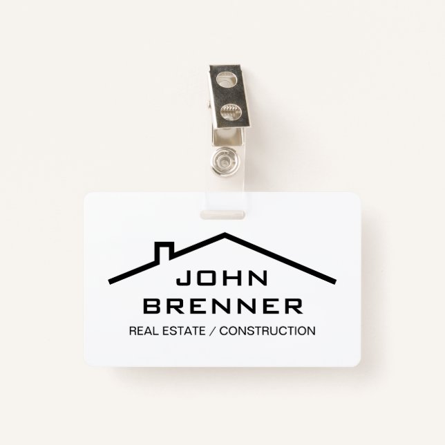 Real Estate and property development custom name Badge (Front with Clip)