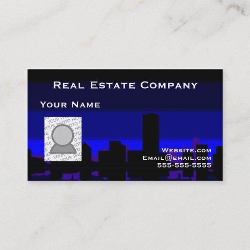 Customizable Real Estate and your photo Business Card