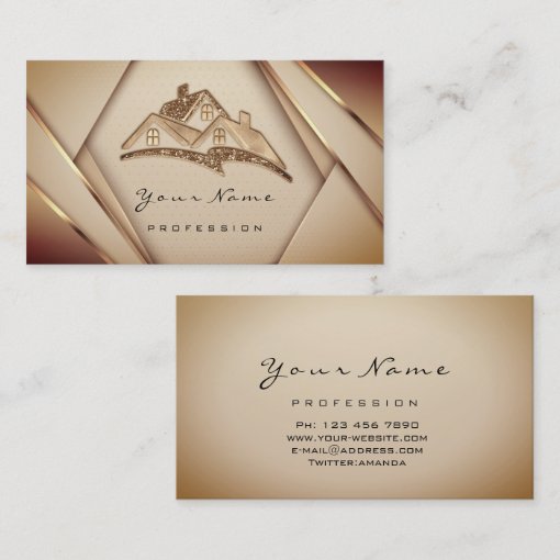 Real Estate Apartment Mortgages Home Values Golden Business Card Zazzle