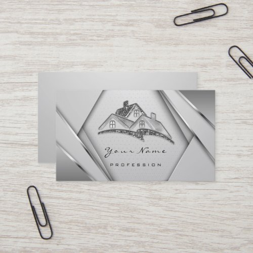 Real Estate Apartment Mortgages Home Values Gray Business Card