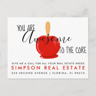 real estate apple scoop referrals announcement postcard
