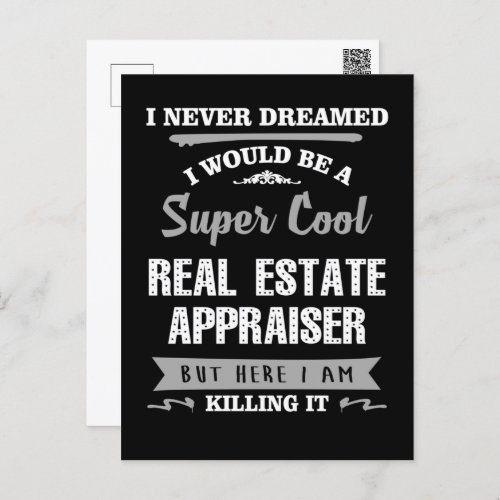 Real Estate Appraiser Killing It Funny Postcard