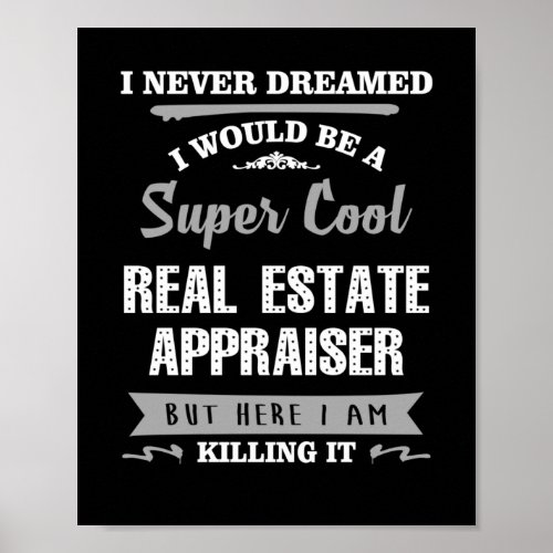 Real Estate Appraiser Killing It Funny Poster