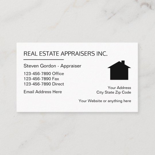 Real Estate Appraiser Simple Design Business Card Zazzle com
