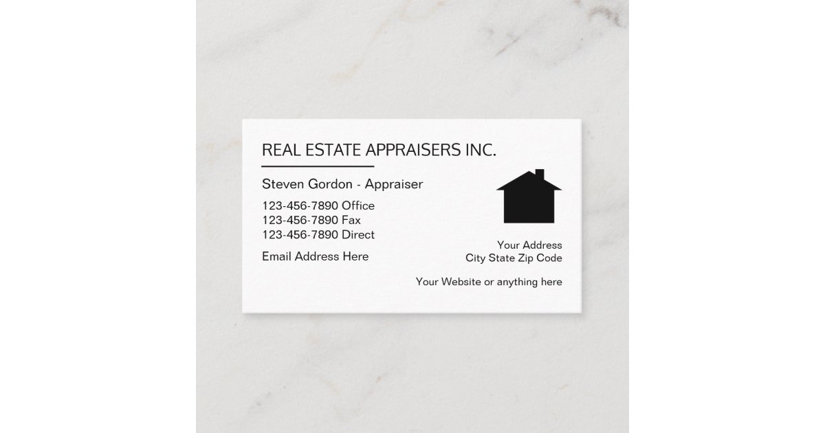 Real Estate Appraiser Simple Design Business Card Zazzle