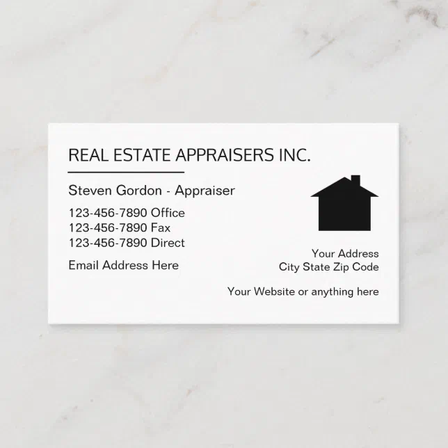 Real Estate Appraiser Simple Design Business Card Zazzle