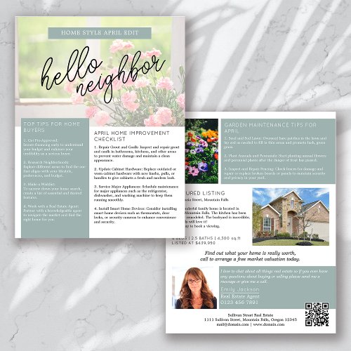 Real Estate April Newsletter Promotional Farming Flyer