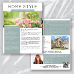 Real Estate April Newsletter Promotional Farming Flyer<br><div class="desc">This HOME STYLE real estate marketing newsletter will raise your brand awareness and generate new leads. The modern design will catch the eye of your potential clients and let them know that you are the friendly,  knowledgeable real estate agent.</div>