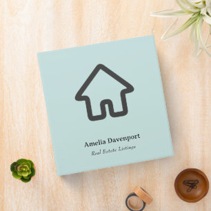 Real Estate Architecture House Icon 3 Ring Binder