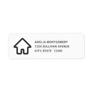 Real Estate Architecture House Icon Address Label