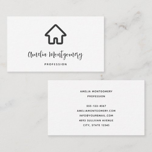 Real Estate Architecture House Icon Business Card