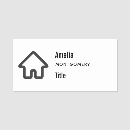 Real Estate Architecture House Icon Business Name Tag