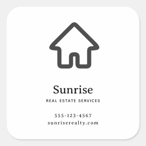 Real Estate Architecture House Icon Business Square Sticker
