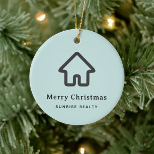 Real Estate Architecture House Icon Christmas Ceramic Ornament