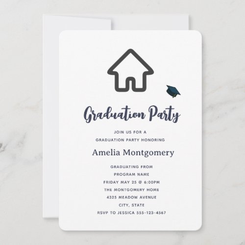 Real Estate Architecture House Icon Graduation Invitation