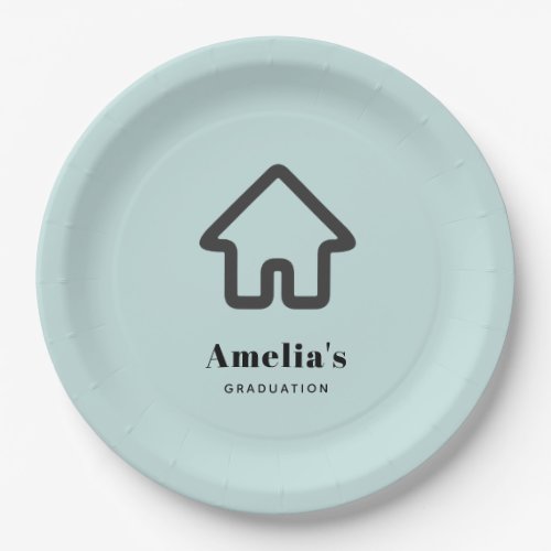 Real Estate Architecture House Icon Graduation Paper Plates