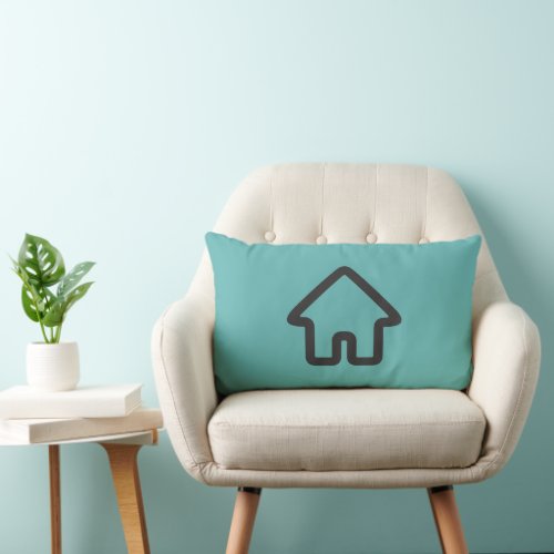 Real Estate Architecture House Icon Lumbar Pillow