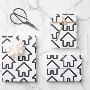 Real Estate Architecture House Icon Pattern Wrapping Paper Sheets