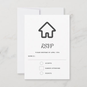 Real Estate Architecture House Icon RSVP Card