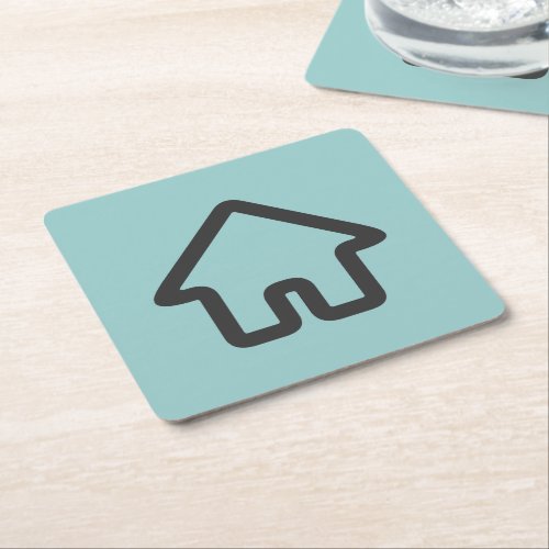 Real Estate Architecture House Icon Square Paper Coaster