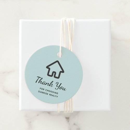 Real Estate Architecture House Icon Thank You Favor Tags