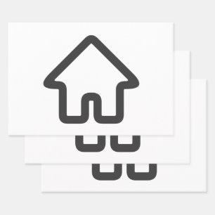 Real Estate Architecture House Icon Wrapping Paper Sheets