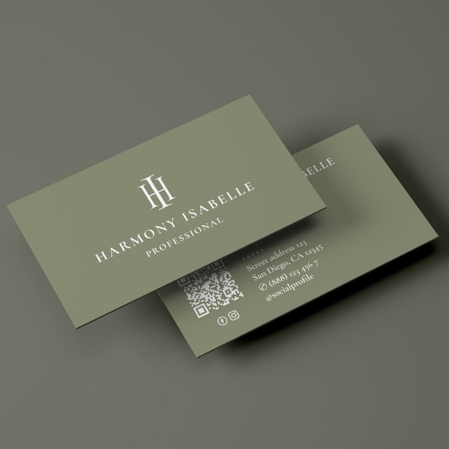 Real Estate Attorney Lawyer Law Firm Monogram Sage Business Card (Real Estate Attorney Lawyer Law Firm Monogram Sage Business Card
)
