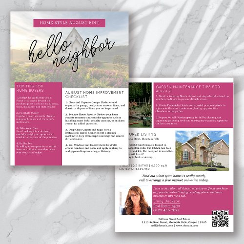 Real Estate August Newsletter Promotional Farming Flyer