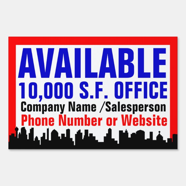 Real Estate Available Sign, Customizable Yard Sign (Front)