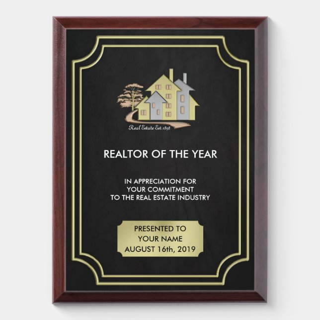 Real Estate Award Plaque (Vertical)
