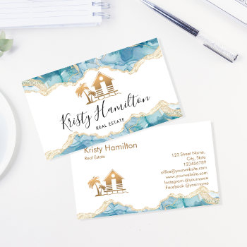 Real Estate Beach House Rentals Beach Bnb Business Card by smmdsgn at Zazzle