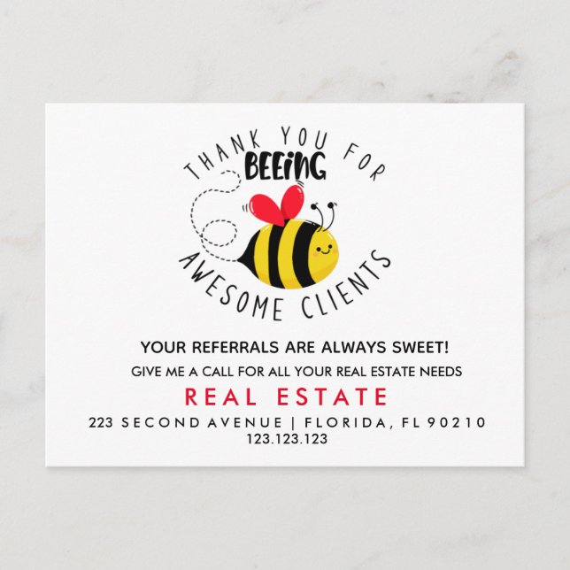 real estate BEE referrals Announcement  Postcard (Front)