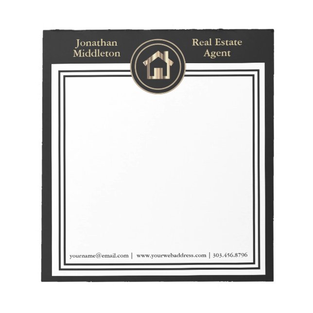 Real Estate - Black and Gold Notepad (Front)