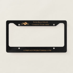 Real Estate Black Gold Company Promotional  License Plate Frame