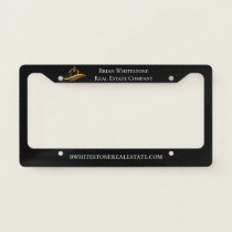 Real Estate Black Gold Custom Company Marketing License Plate Frame