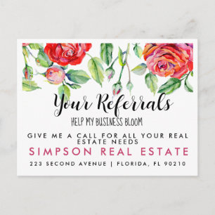 real estate BLOOM referrals Announcement Postcard