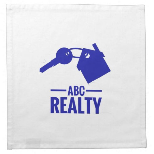 Real Estate Blue Logo Branded  Cloth Napkin