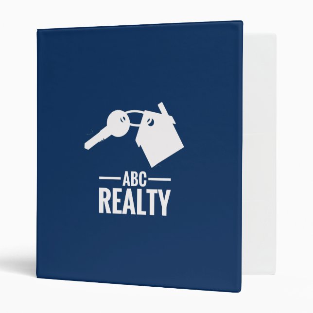 Real Estate Blue Notebook With Logo 3 Ring Binder (Front/Inside)