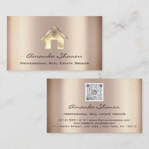 Real Estate Broker Agent Rose QR Code Business Car Card