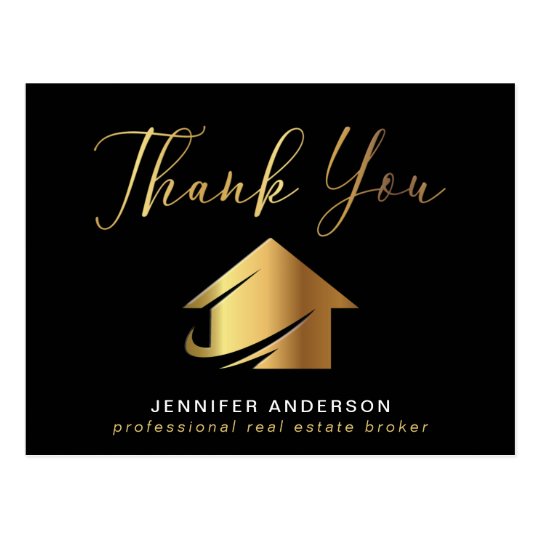 Real Estate Broker Agent Thank You Postcard