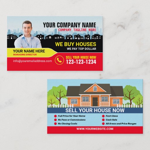 Customizable Real estate broker and investor business cards