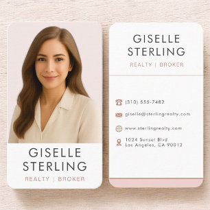 Real Estate Broker Blush Pink  Business Card