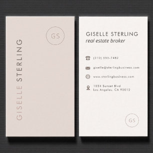 Real Estate Broker Blush Pink Minimalist Modern Business Card